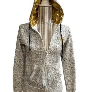 Adidas RARE Hooded Zippered Sweatshirt with Gold Accents and Stitiching